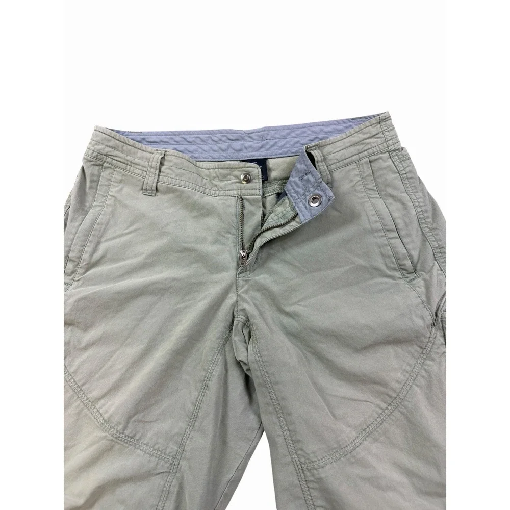 Kuhl Cargo Shorts Womens Size 4 Green Hiking Camping Zipper Pockets